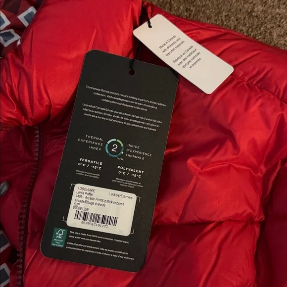 Canada Goose Red Puffer Reversible Jacket - Picture 4 of 6